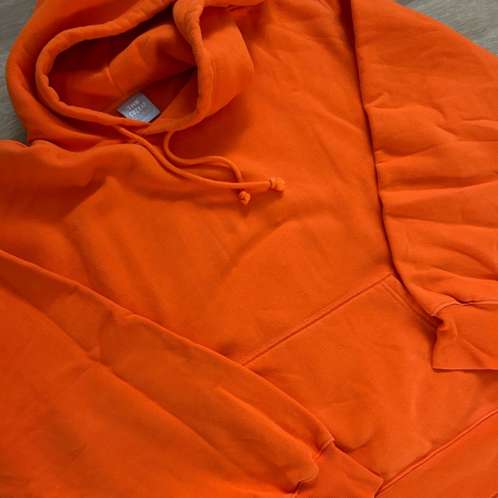 Aritzia TNA Cozy AF Fleece Hoody Orange